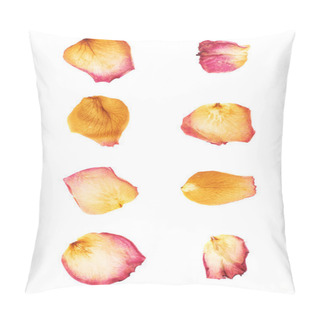 Personality  Pink Rose Flower Petals Isolated Over The White Background Pillow Covers