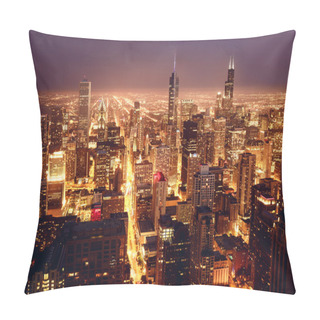 Personality  Aerial View Of Chicago Downtown Pillow Covers