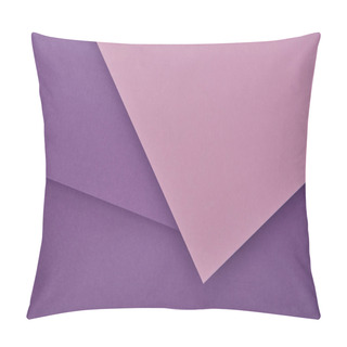 Personality  Top View Of Lilac And Violet Laid Out Paper Sheets With Copy Space Pillow Covers