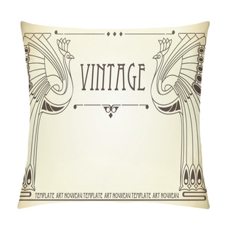 Personality  Vintage Background With Bird Of Happiness Pillow Covers