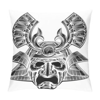 Personality  Samurai Mask Graphic Pillow Covers