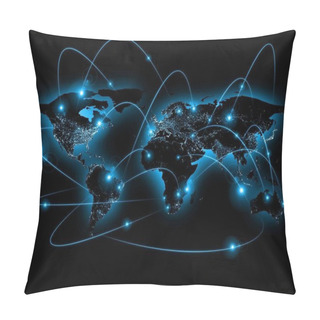 Personality  Physical World Map Illustration. Elements Of This Image Furnished By NASA Pillow Covers