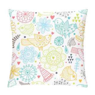 Personality  Seamless Pattern With Birds. Pillow Covers