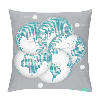 Personality  Modern Design Layout, Modern Dotted Globes. Vector Illustration. Pillow Covers