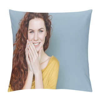 Personality  Portrait Of A Delighted Young Woman Pillow Covers