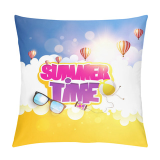 Personality  Summer Time Typography Design Pillow Covers