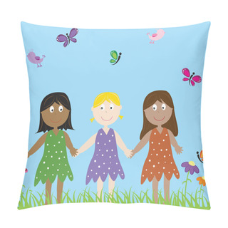 Personality  Friends Holding Hands Pillow Covers