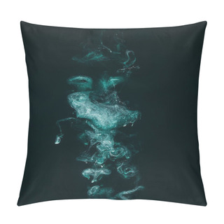 Personality  Abstract Magic Background With Turquoise Paint On Black  Pillow Covers