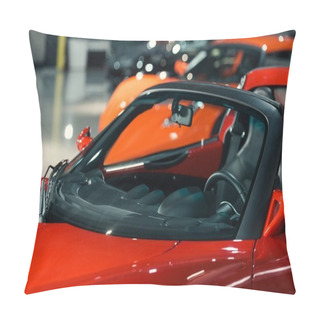 Personality  Sport Cars Standing In Row At Car Showroom Pillow Covers