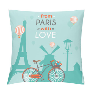 Personality  Paris Post Card Pillow Covers