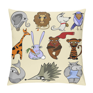Personality  Illustration Of Animals Pillow Covers
