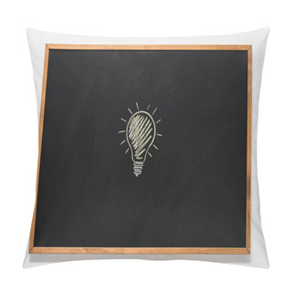 Personality  Electric Bulb Drawn On Black Chalkboard Pillow Covers