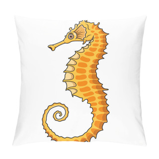 Personality  Cartoon Seahorse Isolated On White Background Pillow Covers