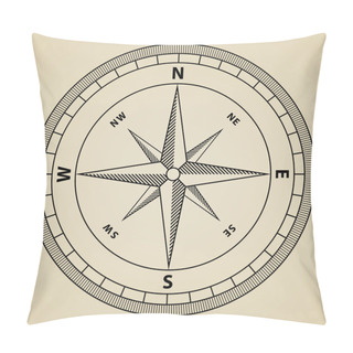 Personality  Outline Compass Wind Rose Pillow Covers
