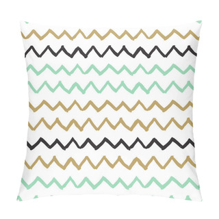 Personality  Vector Seamless Pattern. Abstract Background With Zigzag Brush Strokes. Pillow Covers