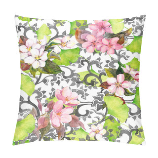 Personality  Chinese Garden. Traditional Asian Ornament, Seamless Watercolor Pillow Covers
