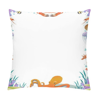 Personality  Colorful Cartoon Sea Fauna Template Pillow Covers