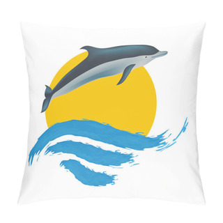 Personality  Dolphin Vector Illustration, Pillow Covers