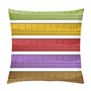 Personality  Millimeter Inch Ruler Set Pillow Covers
