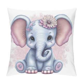 Personality  Boho Baby Animal Illustration, Cute Watercolour Elephant, Animals For Kindergarten, Nursery Decoration, Kawaii Style, Pastel Colours Baby Animal, Illustration For Children Pillow Covers