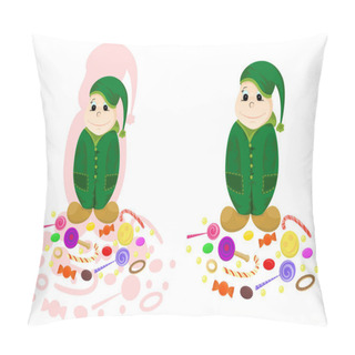 Personality  Nice Dwarf With Candies Pillow Covers