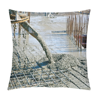 Personality  Concrete Pouring In Commercial Construction Pillow Covers