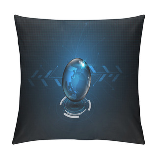 Personality  Vector Abstract Globe Technology Communication Innovation Design Pillow Covers