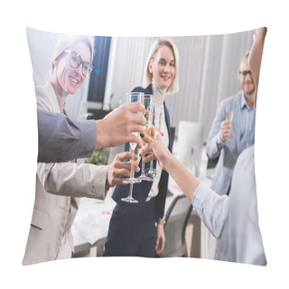 Personality  Business Colleagues With Glasses Of Champagne Pillow Covers