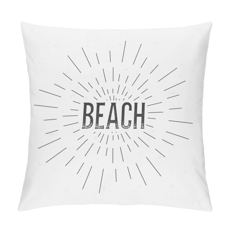 Personality  Abstract Creative Concept Vector Design Layout With Text - Beach. For Web And Mobile Icon Isolated On Background, Art Template, Retro Elements, Logo, Identity, Labels, Badge, Ink, Tag, Card.  Pillow Covers