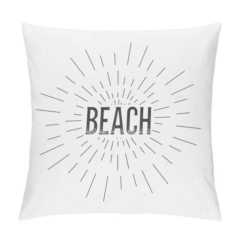 Personality  Abstract Creative concept vector design layout with text - beach. For web and mobile icon isolated on background, art template, retro elements, logo, identity, labels, badge, ink, tag, card.  pillow covers