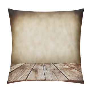 Personality  Empty Old Wooden Table Background  Pillow Covers