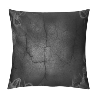 Personality  Background Dark Cracked And Smoked Poster Horizontal Black And White Pillow Covers
