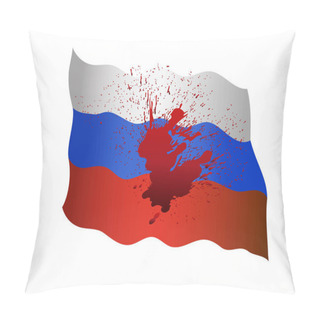 Personality  Illustration Of Russian Flag With Blood Isolated On White Pillow Covers