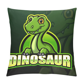 Personality  Vector Illustration Of Dinosaur Mascot Esport Logo Design Pillow Covers
