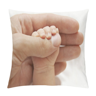 Personality  Baby Hand, Father And New Born Kid, Parent Newborn Child, Family Help Pillow Covers