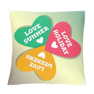 Personality  Holiday Hearts  Banner Vector Illustration   Pillow Covers