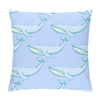 Personality  Sketch Cute Whalel In Vintage Style Pillow Covers