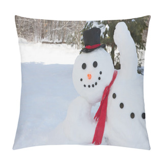 Personality  Snowman Waving Pillow Covers
