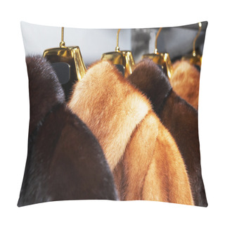 Personality  Rich Female Fur Coats Pillow Covers