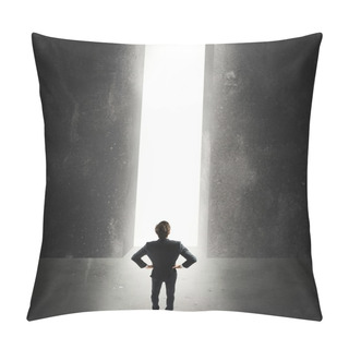 Personality  Businessman In Front Of A Light Pillow Covers