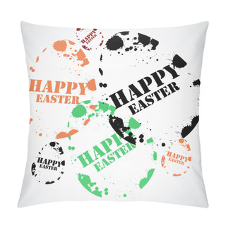 Personality  Happy Easter Stamp Vector Illustration   Pillow Covers
