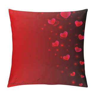 Personality  Valentines Background With Red Hearts Pillow Covers