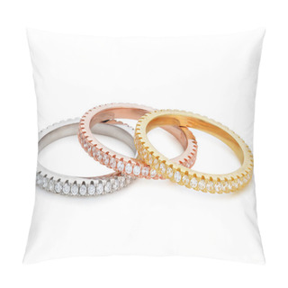 Personality  Close-up On Three Bracelets Made Of Different Shades Of Gold Pillow Covers