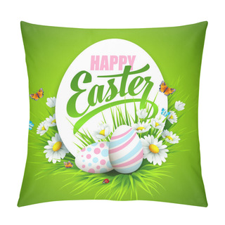 Personality  Easter Greeting. Vector Illustration Pillow Covers