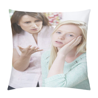 Personality  Mother Arguing With Teenage Daughter Pillow Covers