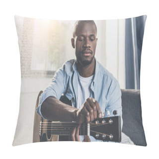 Personality  African American Man With Guitar Pillow Covers