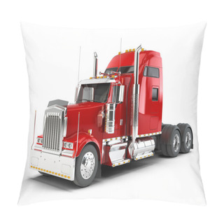 Personality  Red American Truck Isolated On White Background Pillow Covers
