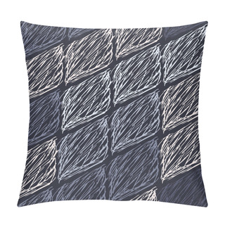 Personality  Inked Strokes In Diamond Shape On Blue Pillow Covers
