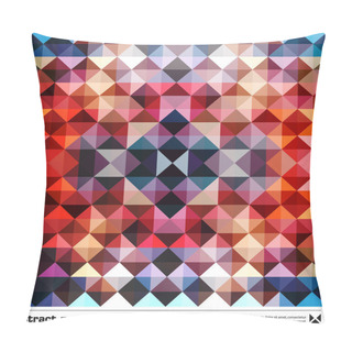 Personality  Abstract Colorful Triangles Background. Vector. Pillow Covers
