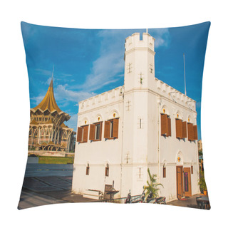 Personality  Square Tower At Waterfront In Kuching. Sarawak. Malaysia. Borneo Pillow Covers